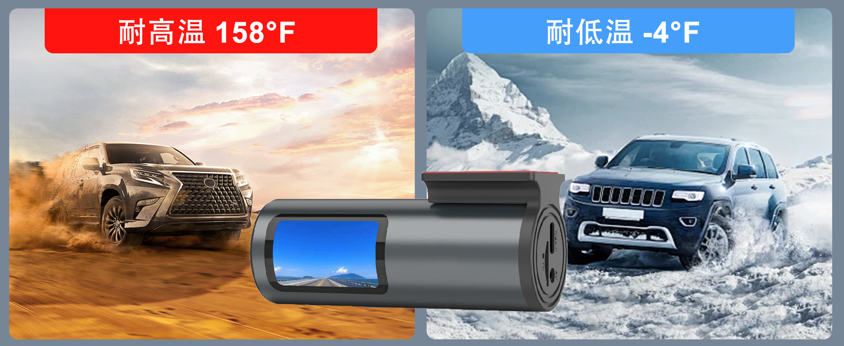跨境爆款行车记录仪新款高清前后双录双镜头Dash Cam汽车用品批发 详情图