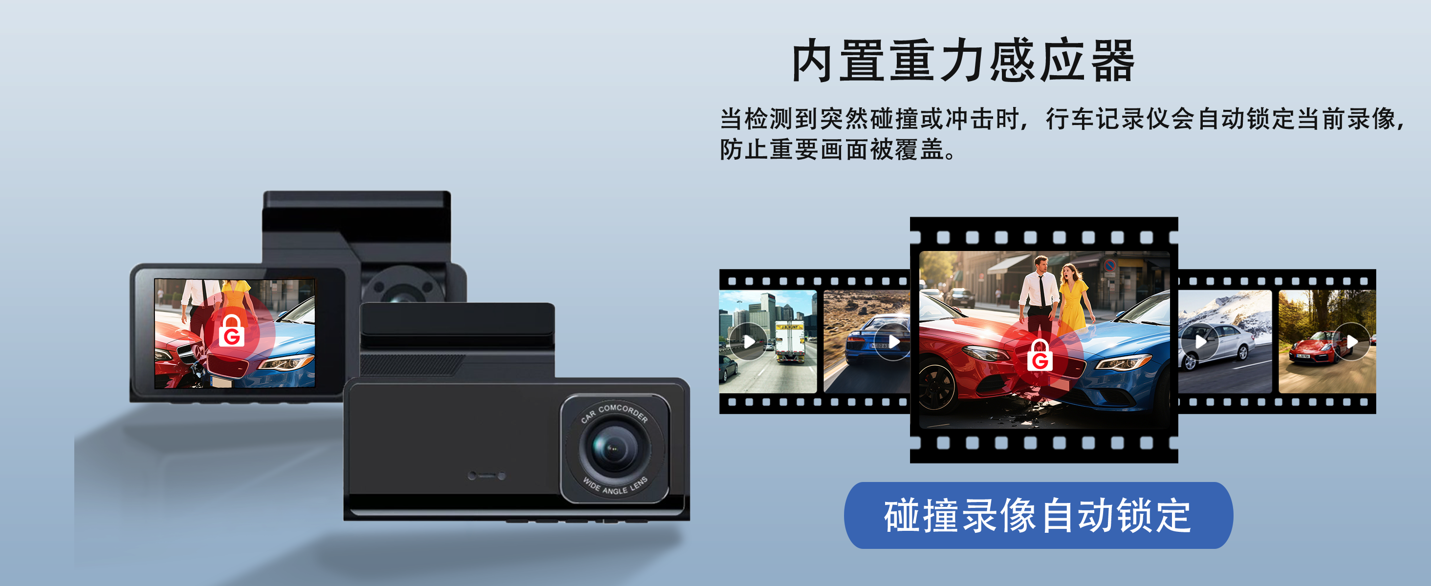 跨境亚马逊爆款三录行车记录仪高清夜视WiFi互联循环录像停车监控 详情图