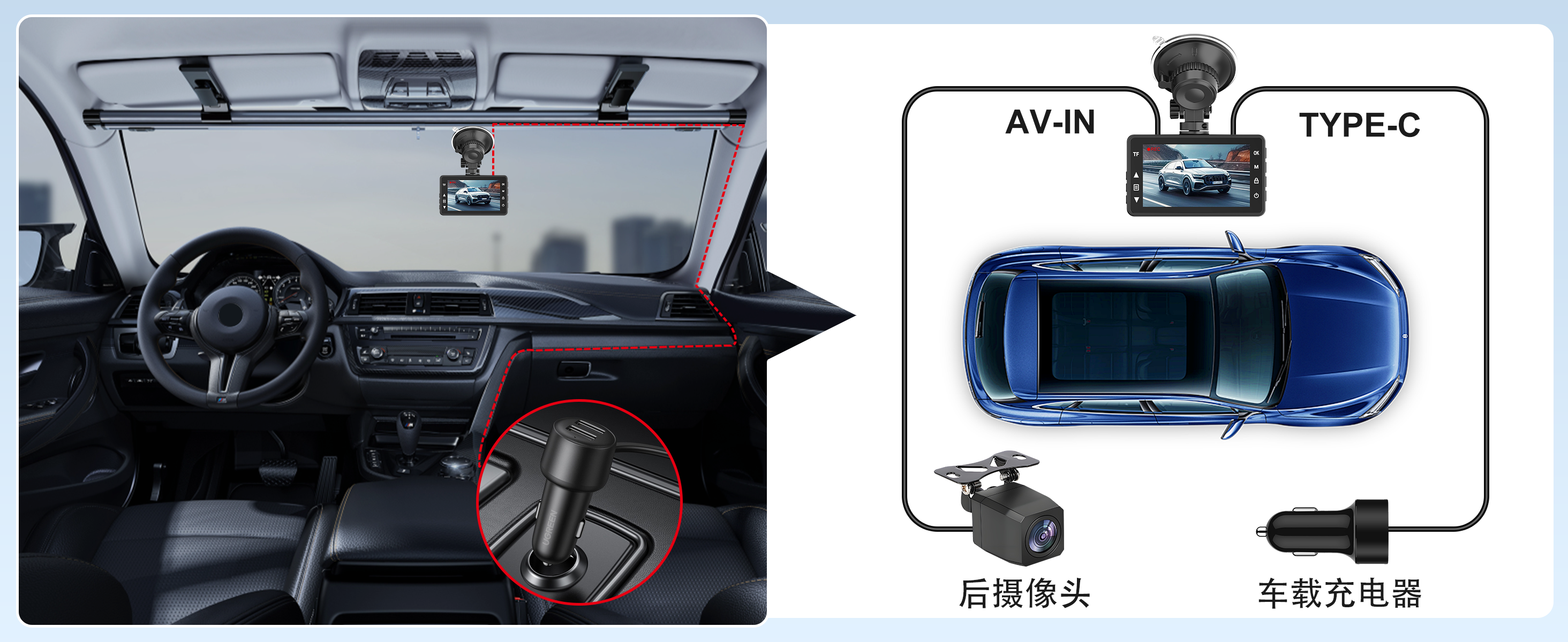 跨境新款私模LJ-S01行车记录仪4K超清广角WiFi互联循环录像记录仪 详情图