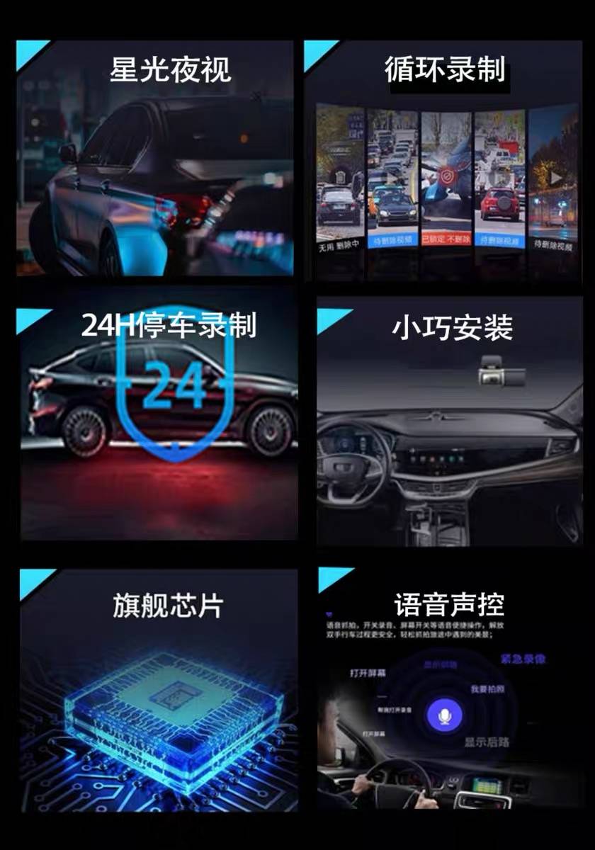 2025行车记录仪高清导航仪新款无线WIFI手机互联24h监控循环DVR 详情图