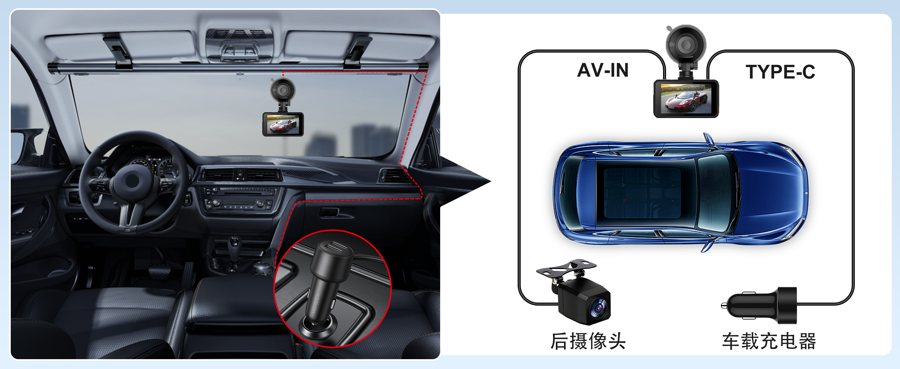 2025高清行车记录仪新款循环录像停车监控车载记录仪汽车用品批发 详情图