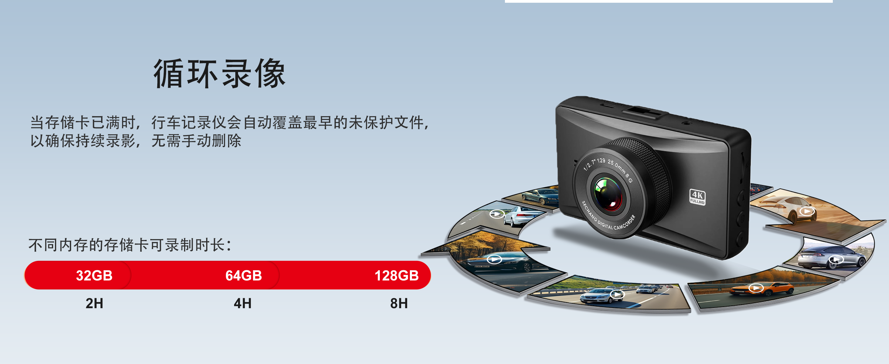 跨境热销汽车行车记录仪高清新款广角夜视手机互联循环录像记录仪 详情图