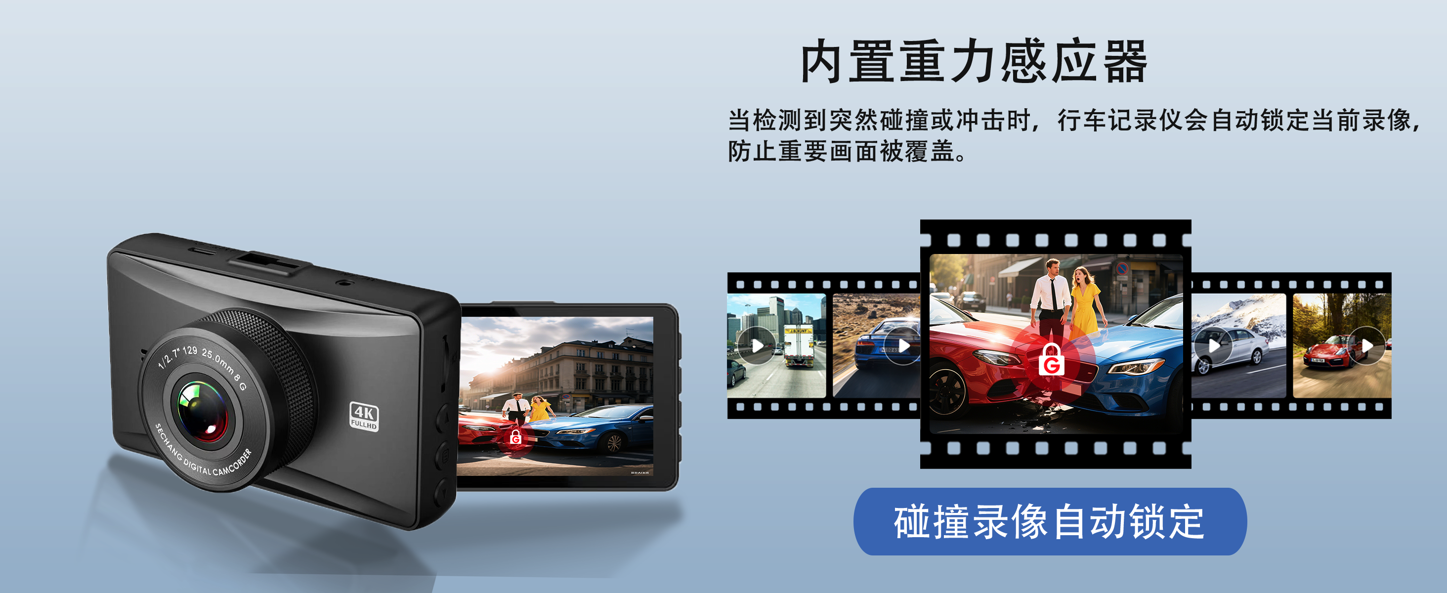 跨境热销汽车行车记录仪高清新款广角夜视手机互联循环录像记录仪 详情图